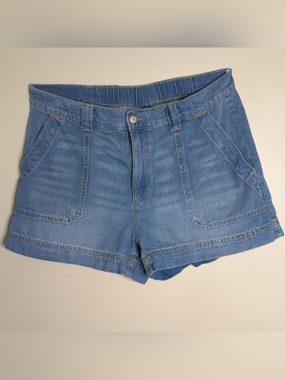 Old Navy Large OG Chino Blue High-Waist Denim Shorts